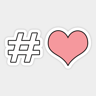 Hashtag pink heart Sticker